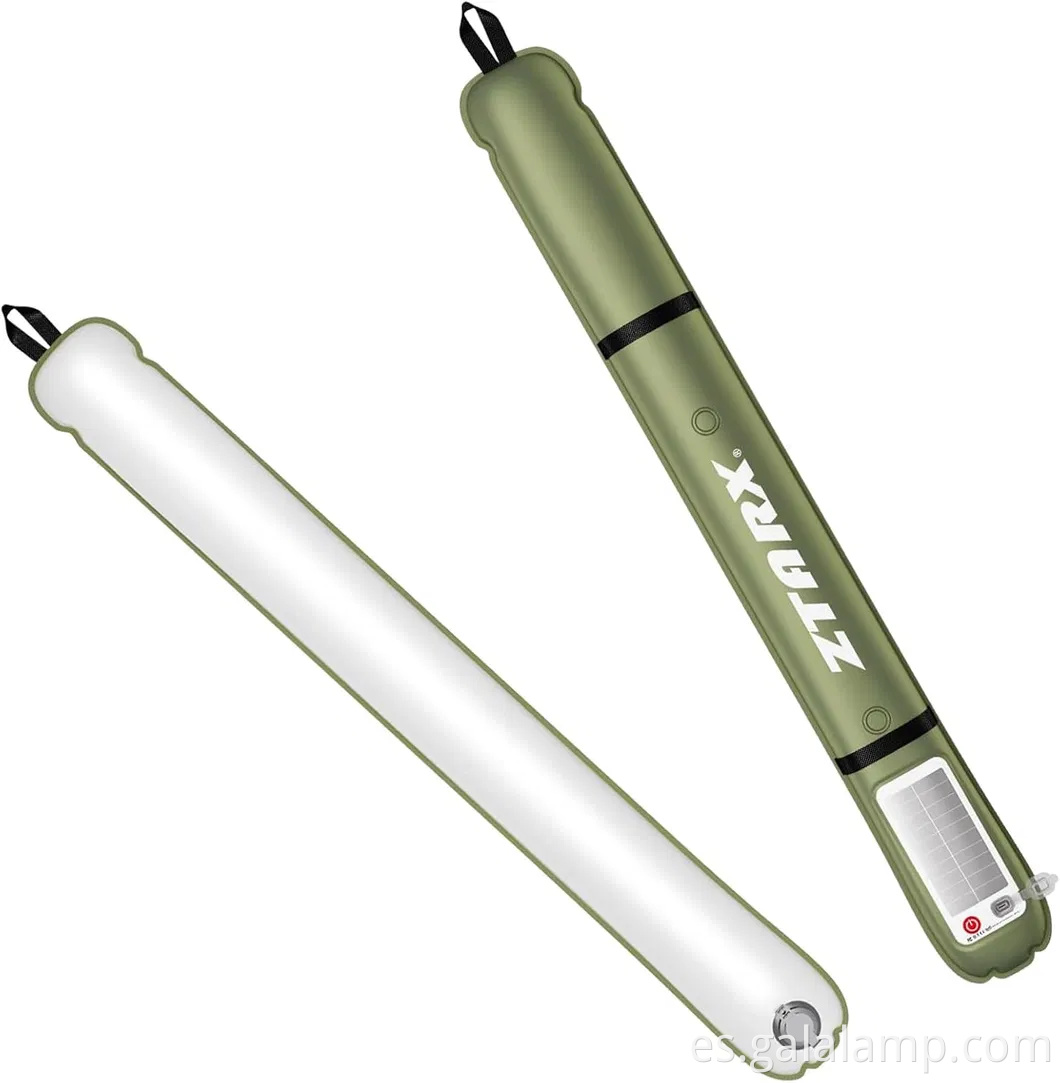 Linterna de campamento solar inflable, recargable USB, 4 modos de iluminación, IP66 impermeable, luz portátil y ligera de carpa